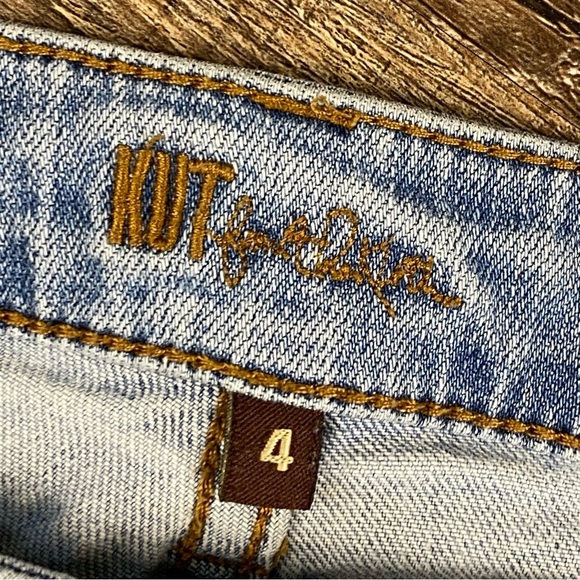 Kut From The Kloth Jeans Women 4 Distressed Light Wash Slim Straight Denim Faded - Picture 2 of 11